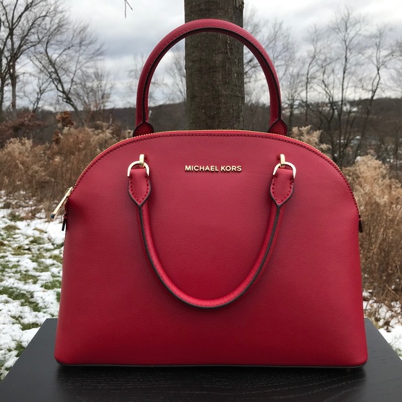 Michael Kors Handbags - Michael Kors Emmy Large Dome Satchel Scarlet